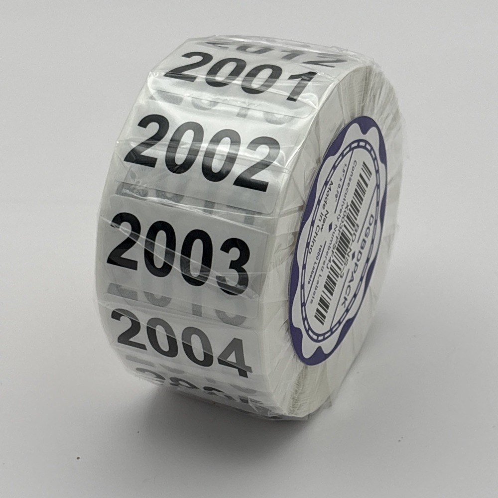 Consecutively Numbered
Labels 2001-3000 Inventory
Number Labels Stickers